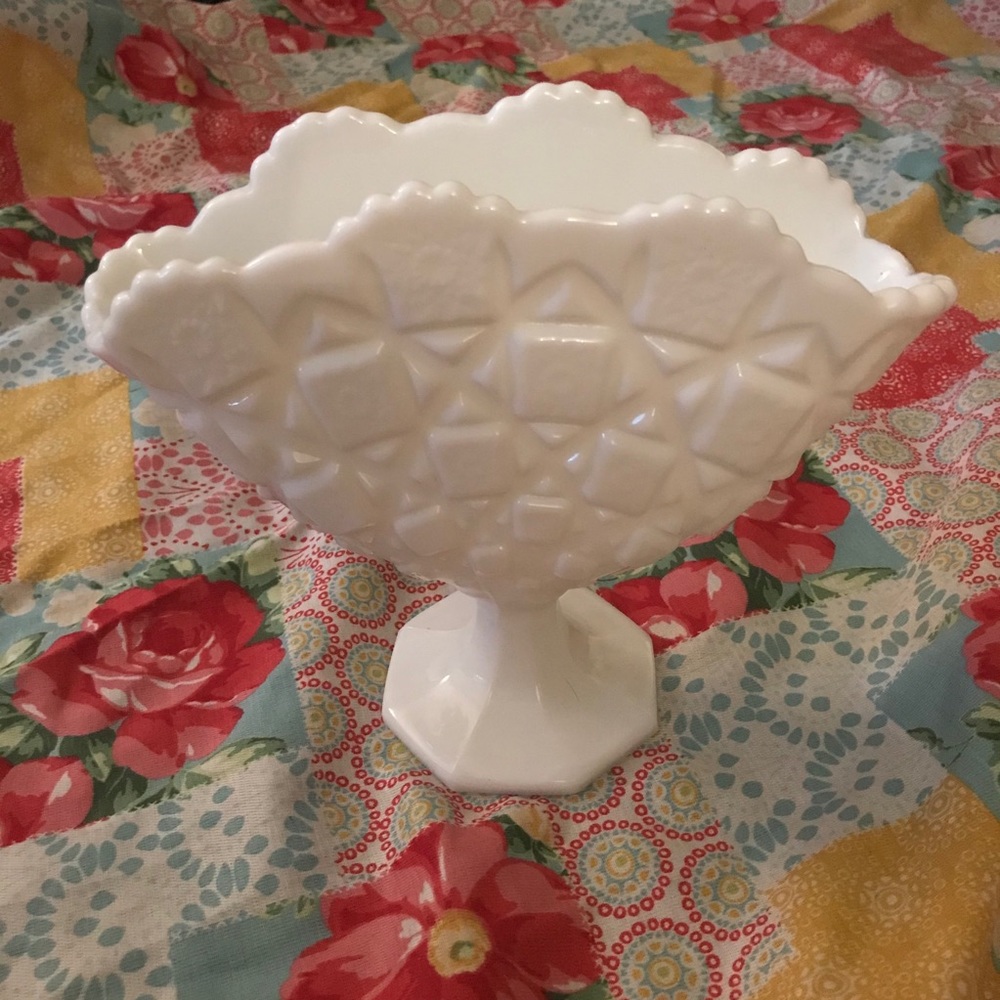 White Milk Glass Vase